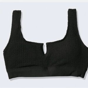 PINK Victoria's Secret Black Textured V-Notch Bralette